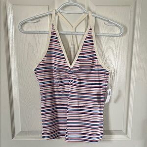 NWT Old Navy Beachy Striped Racerback Shelf Bra Short Tank Top Size Medium